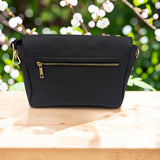 Woman's Genuine Leather Small Crossbody Bag - Black