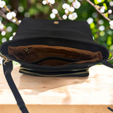 Woman's Genuine Leather Small Crossbody Bag - Black
