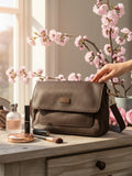 Woman's Genuine Leather Small Crossbody Bag - Brown