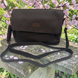 Woman's Genuine Leather Small Crossbody Bag - Brown
