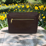 Woman's Genuine Leather Small Crossbody Bag - Cognac