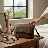 Woman's Genuine Leather Small Crossbody Bag - Cognac