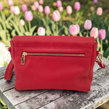Woman's Genuine Leather Small Crossbody Bag - Red