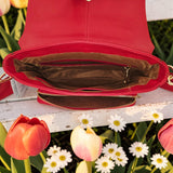 Woman's Genuine Leather Small Crossbody Bag - Red
