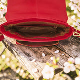 Woman's Genuine Leather Small Crossbody Bag - Red