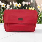 Woman's Genuine Leather Small Crossbody Bag - Red