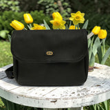 Woman's Genuine Leather Classic Crossbody Bag - Black