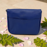 Woman's Genuine Leather Classic Crossbody Bag - Blue