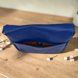 Woman's Genuine Leather Classic Crossbody Bag - Blue