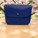 Woman's Genuine Leather Classic Crossbody Bag - Blue