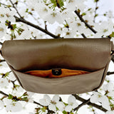Woman's Genuine Leather Classic Crossbody Bag - Brown