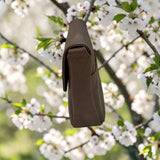 Woman's Genuine Leather Classic Crossbody Bag - Brown