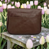 Woman's Genuine Leather Classic Crossbody Bag - Cognac