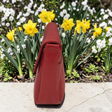Woman's Genuine Leather Classic Crossbody Bag - Red