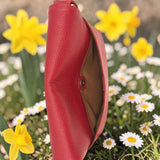 Woman's Genuine Leather Classic Crossbody Bag - Red