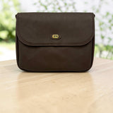 Woman's Genuine Leather Classic Crossbody Bag - Brown