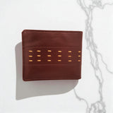 Men's Genuine Leather Wallet Two Tone Peep Hole - Cognac