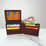 Men's Genuine Leather Wallet Two Tone Peep Hole - Cognac