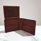 Men's Genuine Leather Wallet Two Tone Peep Hole - Cognac