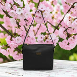 Woman's Genuine Leather Medium Crossbody Bag - Black