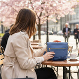 Woman's Genuine Leather Medium Crossbody Bag - Blue