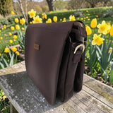 Woman's Genuine Leather Medium Crossbody Bag - Cognac