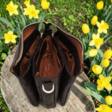 Woman's Genuine Leather Medium Crossbody Bag - Cognac