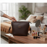 Woman's Genuine Leather Medium Crossbody Bag - Cognac