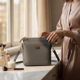 Woman's Genuine Leather Medium Crossbody Bag - Grey