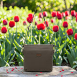 Woman's Genuine Leather Medium Crossbody Bag - Grey