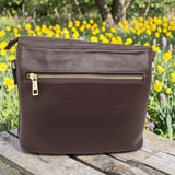 Woman's Genuine Leather Medium Crossbody Bag - Cognac