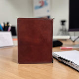 Genuine Leather Zip Around A4 Portfolio - Tan