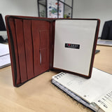 Genuine Leather Zip Around A4 Portfolio - Tan