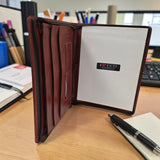 Genuine Leather Zip Around A4 Portfolio - Tan