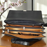 Genuine Leather Multifunctional Office Bag GM BLACK
