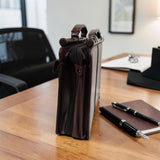 Men’s Genuine Leather Multifunctional Office Bag RJ - Cognac