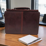 Men’s Genuine Leather Multifunctional Office Bag RJ - Cognac Tan