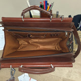 Men’s Genuine Leather Multifunctional Office Bag RJ - Cognac Tan