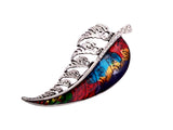 Kiwicraft Leaf Brooch - Multicolour Silver Fern