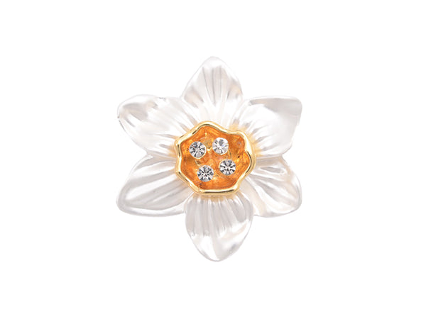 Kiwicraft Silver Daffodil Brooch with Box