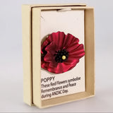 Kiwicraft Red Rhodium Poppy Brooch with Box