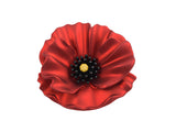 Kiwicraft Red Rhodium Poppy Brooch with Box
