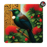 Doug Healy Acrylic Coaster - Tui In Pohutukawa