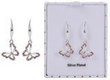 Equilibrium Earrings Silver Plated - Pink Butterfly