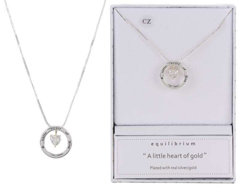Equilibrium Necklace Silver Plated - Heart of Gold