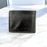 Men's Genuine Leather Bi Fold Wallet with ID Card and Coin Pocket - Black