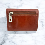 Woman’s Genuine Leather Tri Fold Wallet - Tan