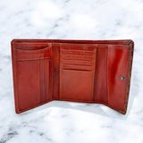 Woman’s Genuine Leather Tri Fold Wallet - Tan
