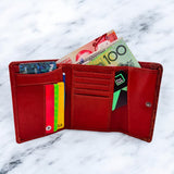 Woman’s Genuine Leather Tri Fold Wallet - Tan