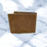 Men's Genuine Leather Classic Bi Fold Card Wallet - Crazy